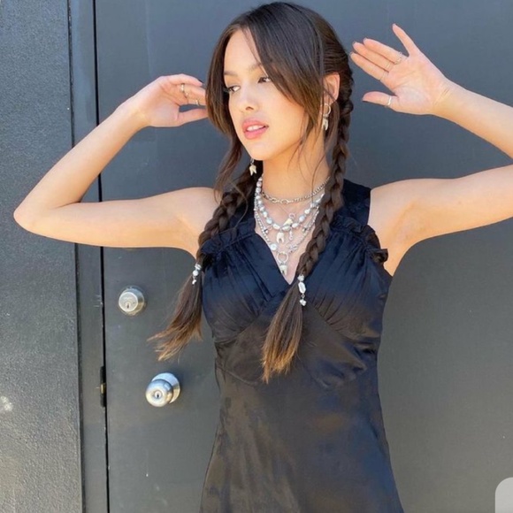 Réalisation Par The Roxy Silk Mini Dress Black Dragon Women’s Size Medium - Picture 2 of 15